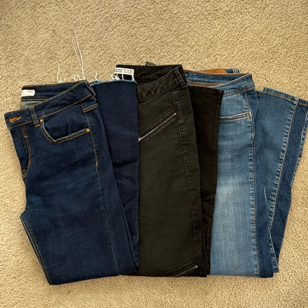 Bundle of 3 Pairs Zara Stretch Jeans